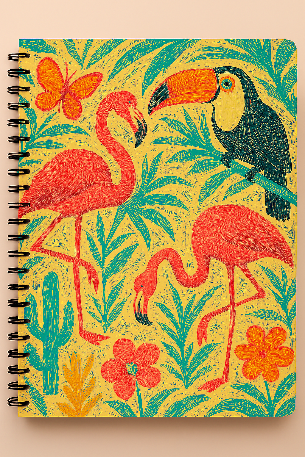 Tropical Whimsy – A4 Spiral Notebook (100 Pages)
