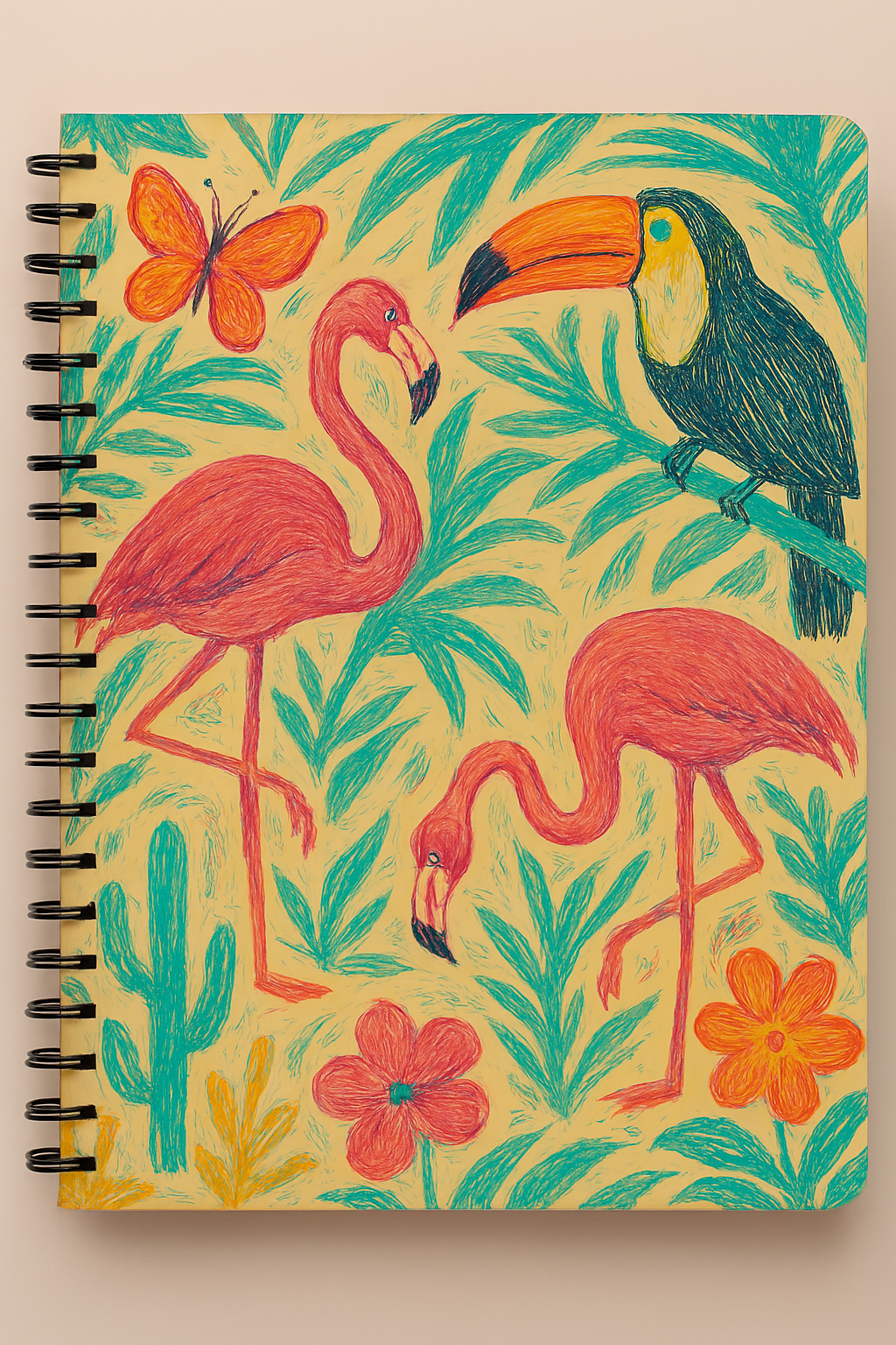 Tropical Whimsy – A4 Spiral Notebook (100 Pages)