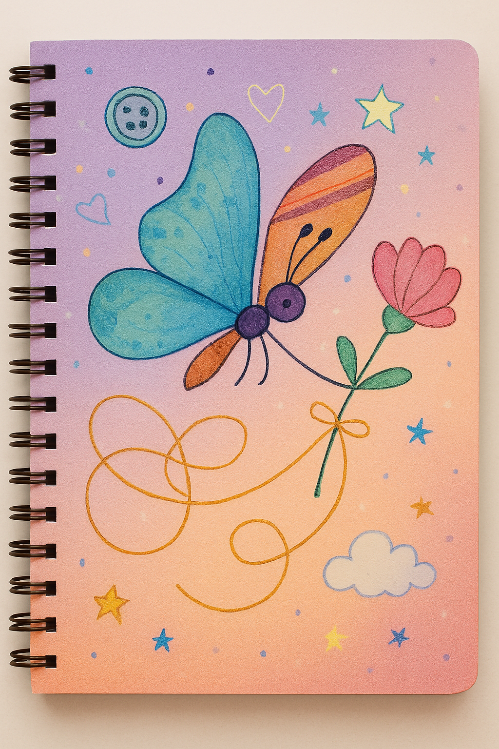 Flutter Fantasy – A4 Spiral Notebook (100 Pages)