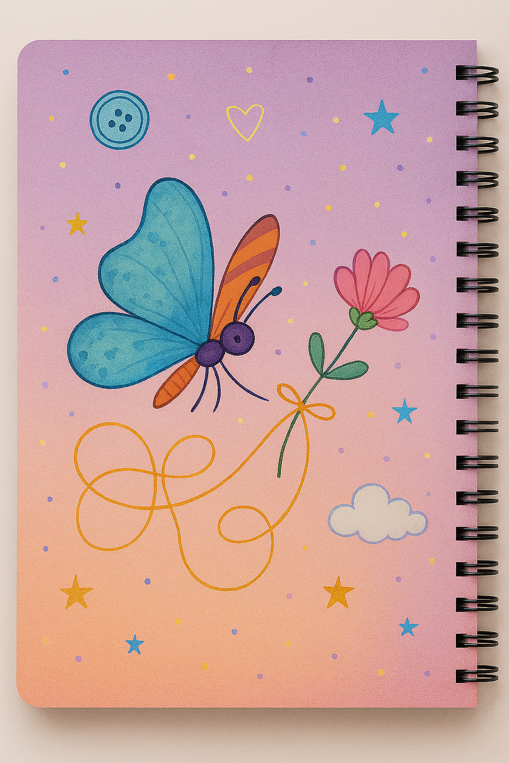 Flutter Fantasy – A4 Spiral Notebook (100 Pages)